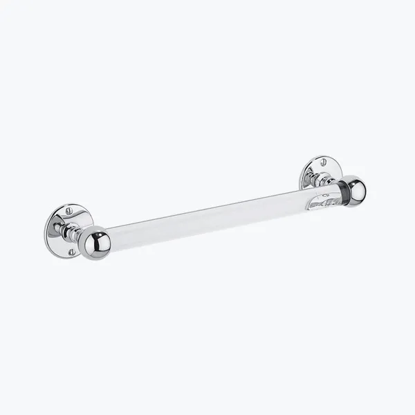  Volevatch Bistrot Poignée de bain, 300 mm, barre verre, Ø25, rosaces plates