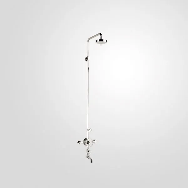Ensemble externe avec mitigeur thermostatique, bain et douche Ø200 sans picot