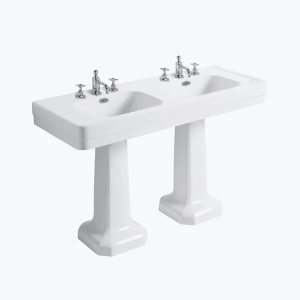  Volevatch Sanitaires Lavabo double en porcelaine Néoclassique 130x50cm