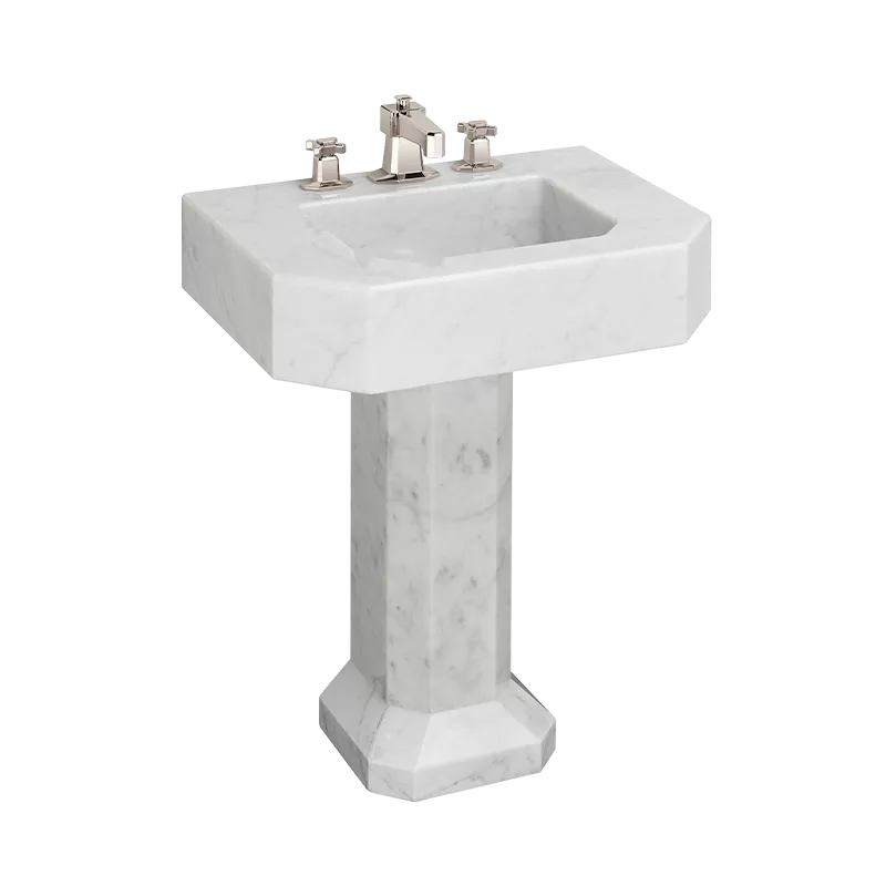  Volevatch Basin Lavabo et colonne en marbre de carrare massif