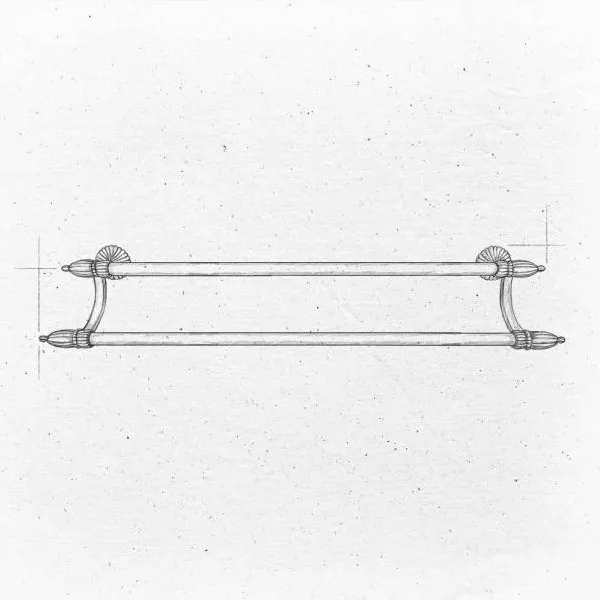 Barre porte-serviettes 600mm double
