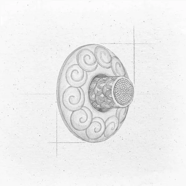  Volevatch Les Oiseaux du Paradis Bouton poussoir avec plaque de propreté ronde Ø60mm